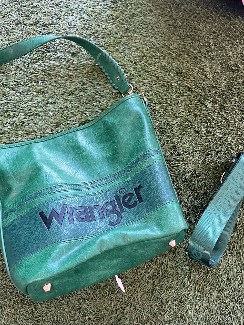 Wrangler Emerald Green Shoulder Bag with Detachable Strap